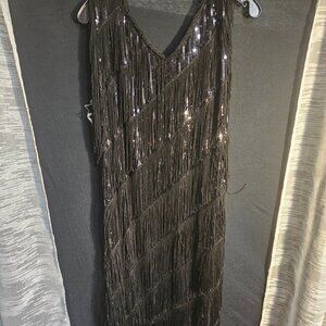 PrettyGuide Women's Flapper Dress Sequined Fringe 1920s Costumewear Size Medium